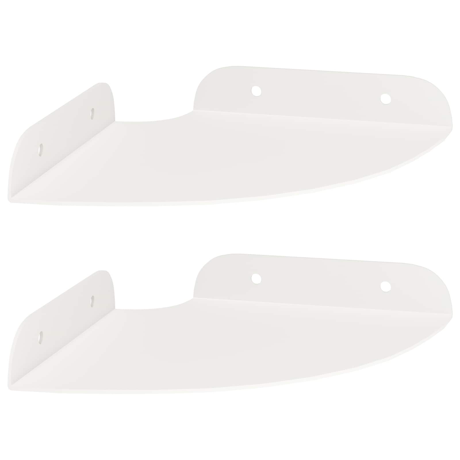 Svævende hylde med hylde 2 pcs Hvid 15 x 15 x 2 cm