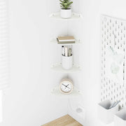 Svævende hylde med hylde 4 pcs Hvid 15 x 15 x 2 cm