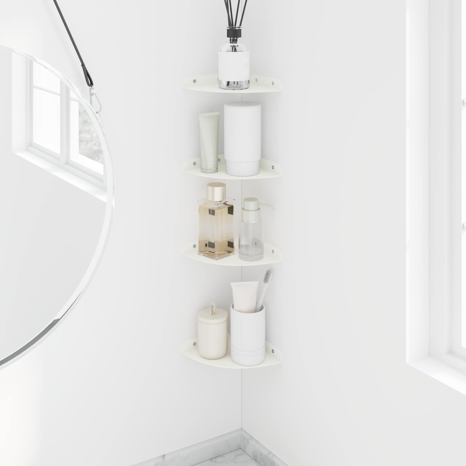 Svævende hylde med hylde 4 pcs Hvid 15 x 15 x 2 cm