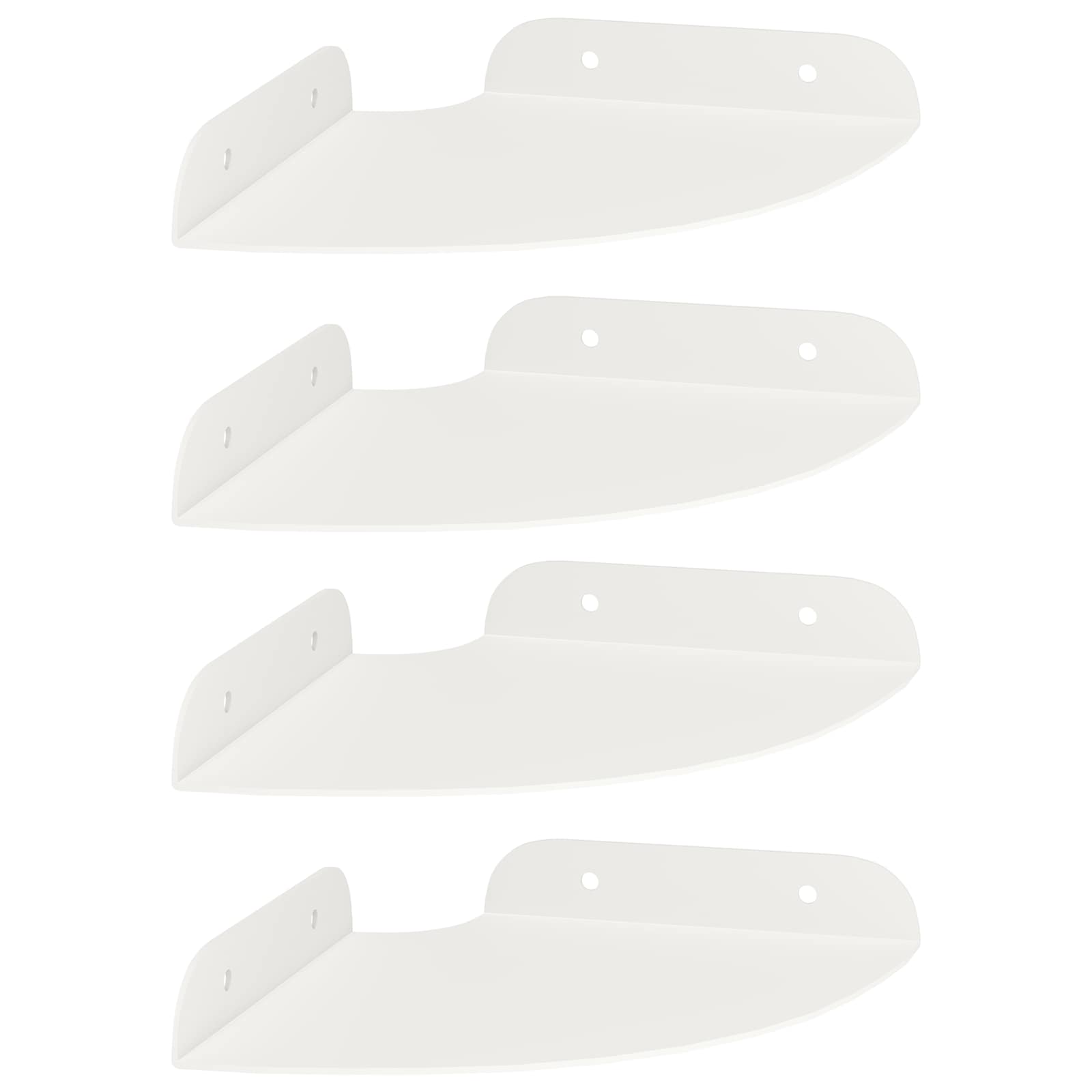 Svævende hylde med hylde 4 pcs Hvid 15 x 15 x 2 cm