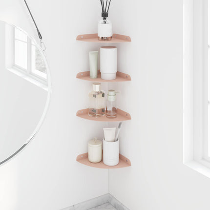 Svævende hylde med hylde 4 pcs Lyserød 18 x 18 x 2 cm