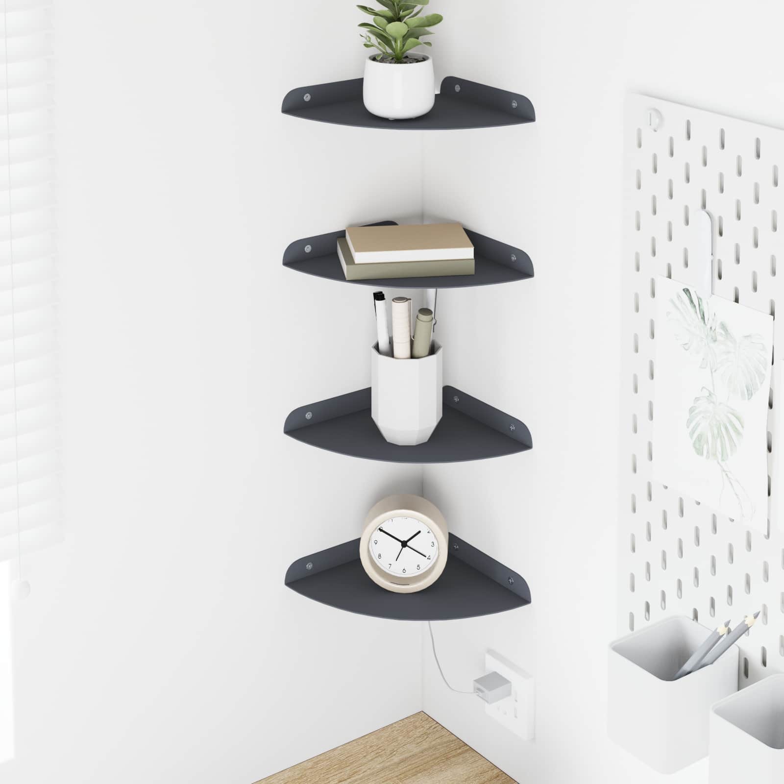 Svævende hylde med hylde 4 pcs Antracit 18 x 18 x 2 cm