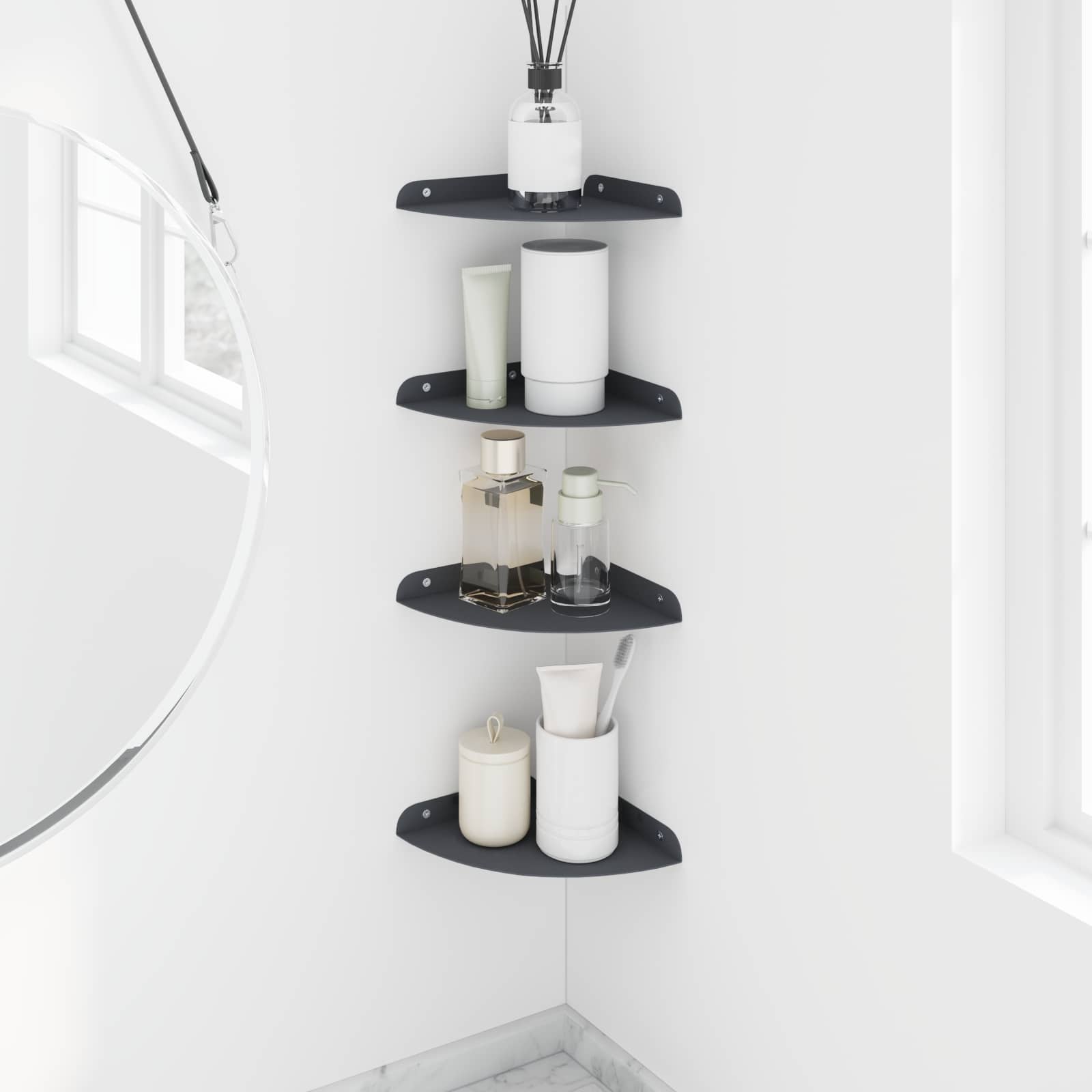Svævende hylde med hylde 4 pcs Antracit 18 x 18 x 2 cm