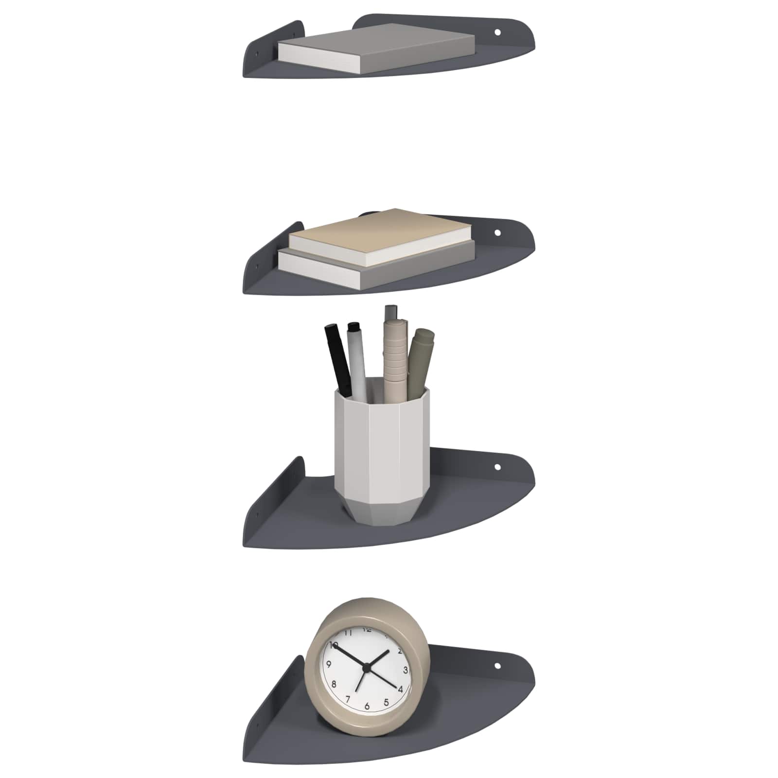 Svævende hylde med hylde 4 pcs Antracit 18 x 18 x 2 cm