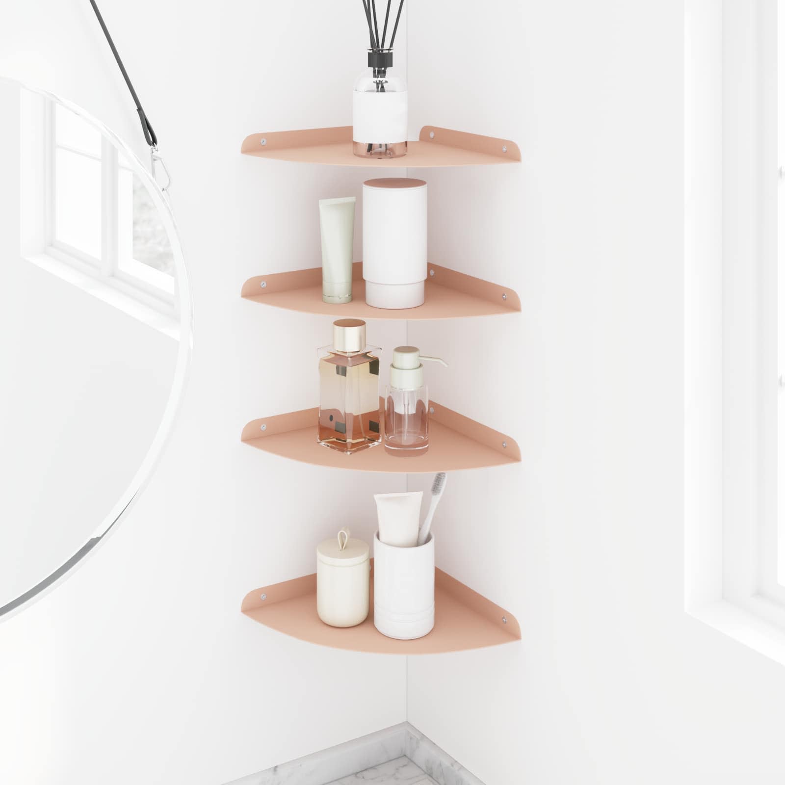 Svævende hylde med hylde 4 pcs Lyserød 24 x 24 x 2 cm