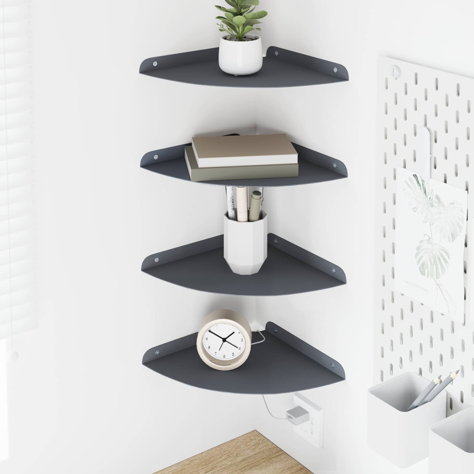 Svævende hylde med hylde 4 pcs Antracit 24 x 24 x 2,3 cm