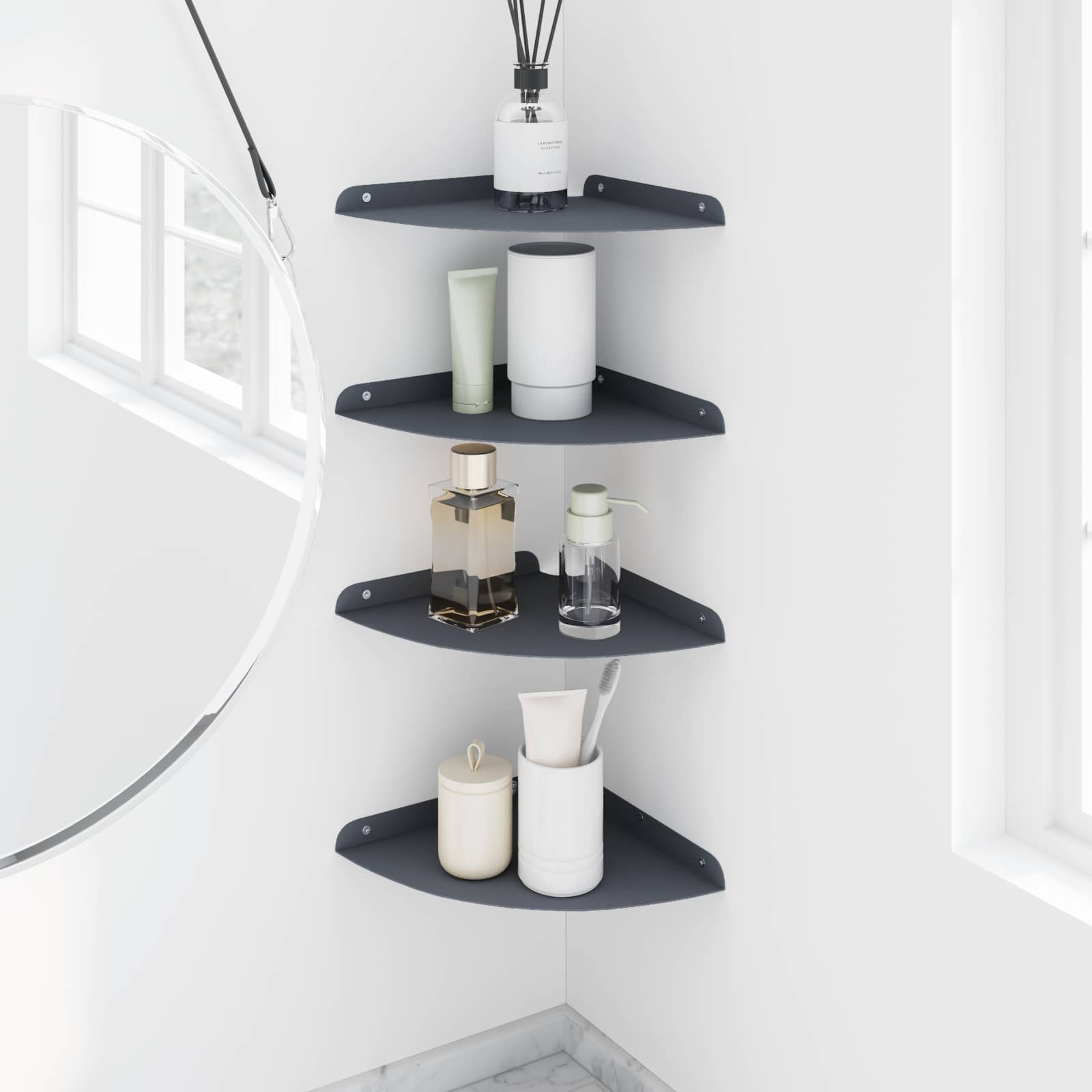 Svævende hylde med hylde 4 pcs Antracit 24 x 24 x 2,3 cm