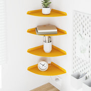 Svævende hylde med hylde 4 pcs Sennepsgul 24 x 24 x 2 cm