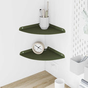 Svævende hylde med hylde 2 pcs Oliven grøn 24 x 24 x 2 cm