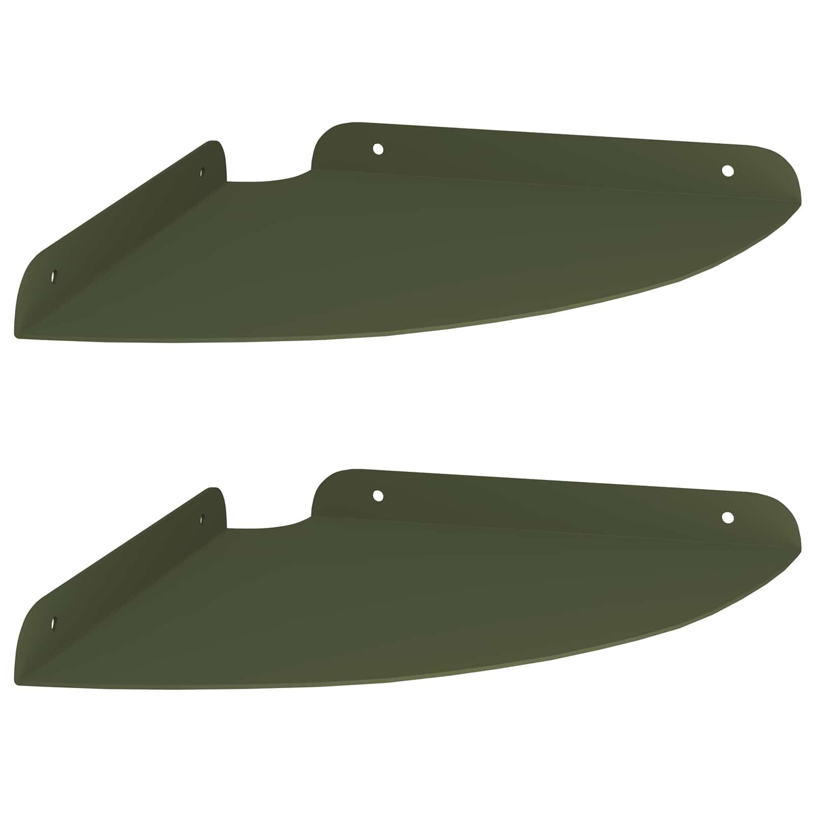 Svævende hylde med hylde 2 pcs Oliven grøn 24 x 24 x 2 cm