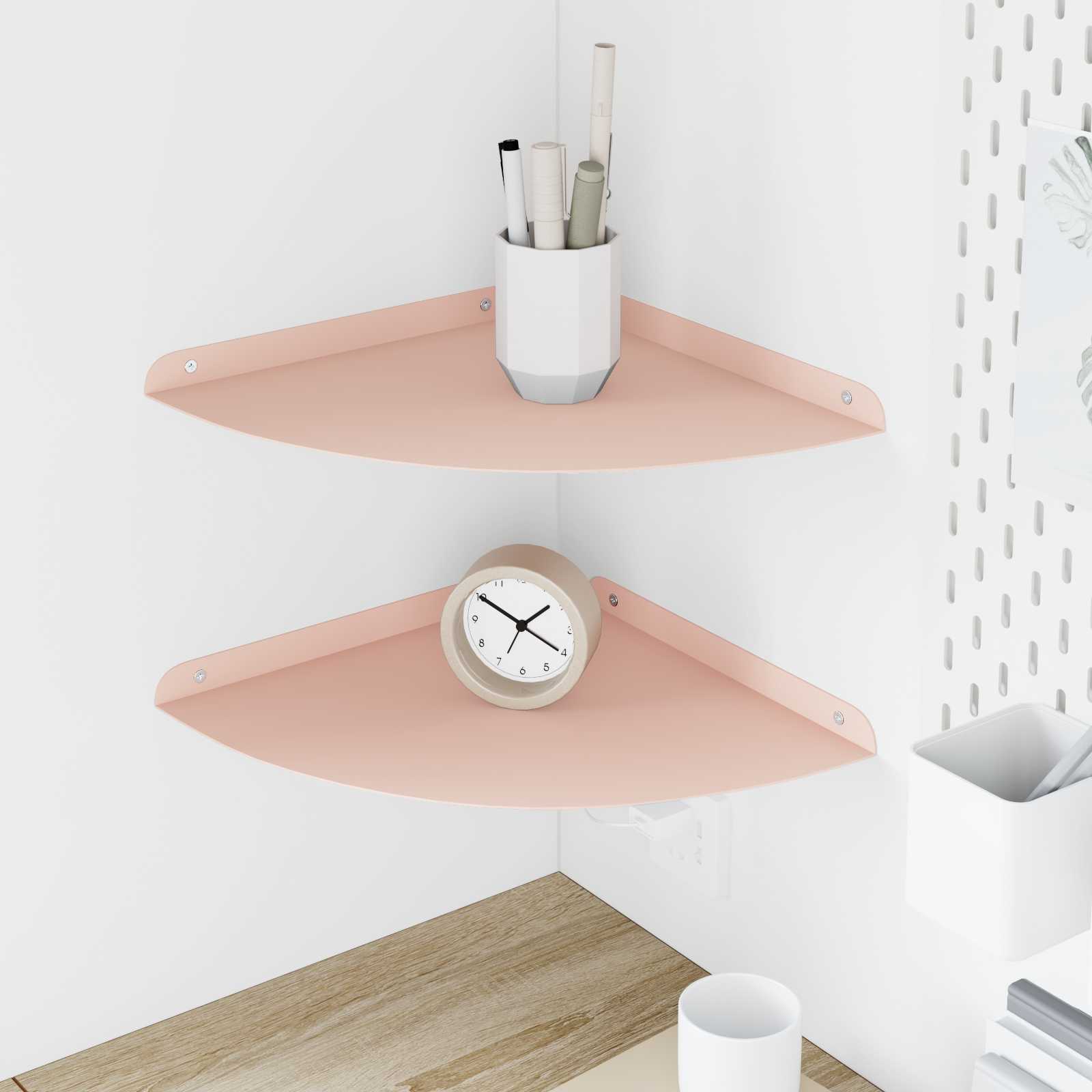 Svævende hylde med hylde 2 pcs Lyserød 30 x 30 x 2 cm