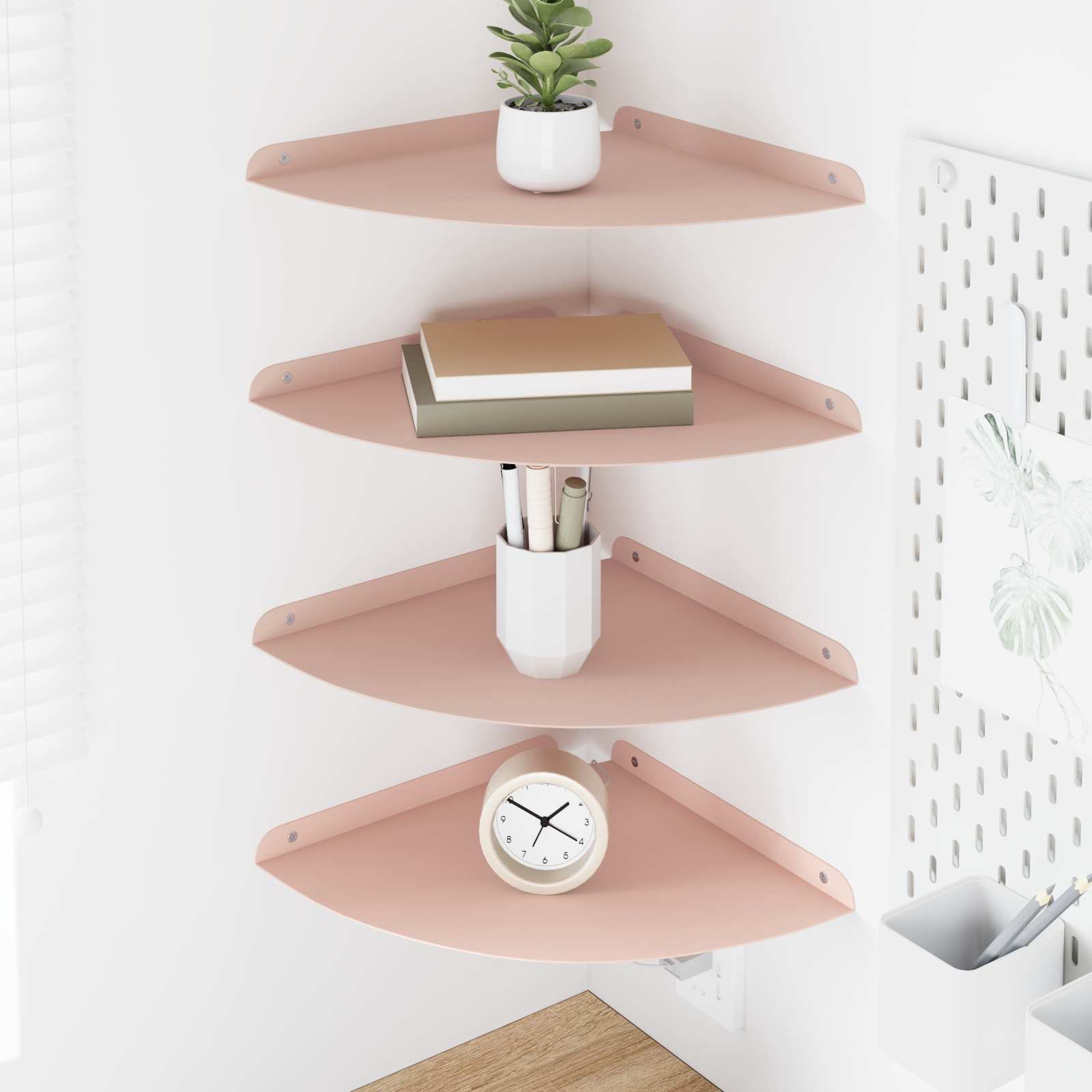 Svævende hylde med hylde 4 pcs Lyserød 30 x 30 x 2 cm