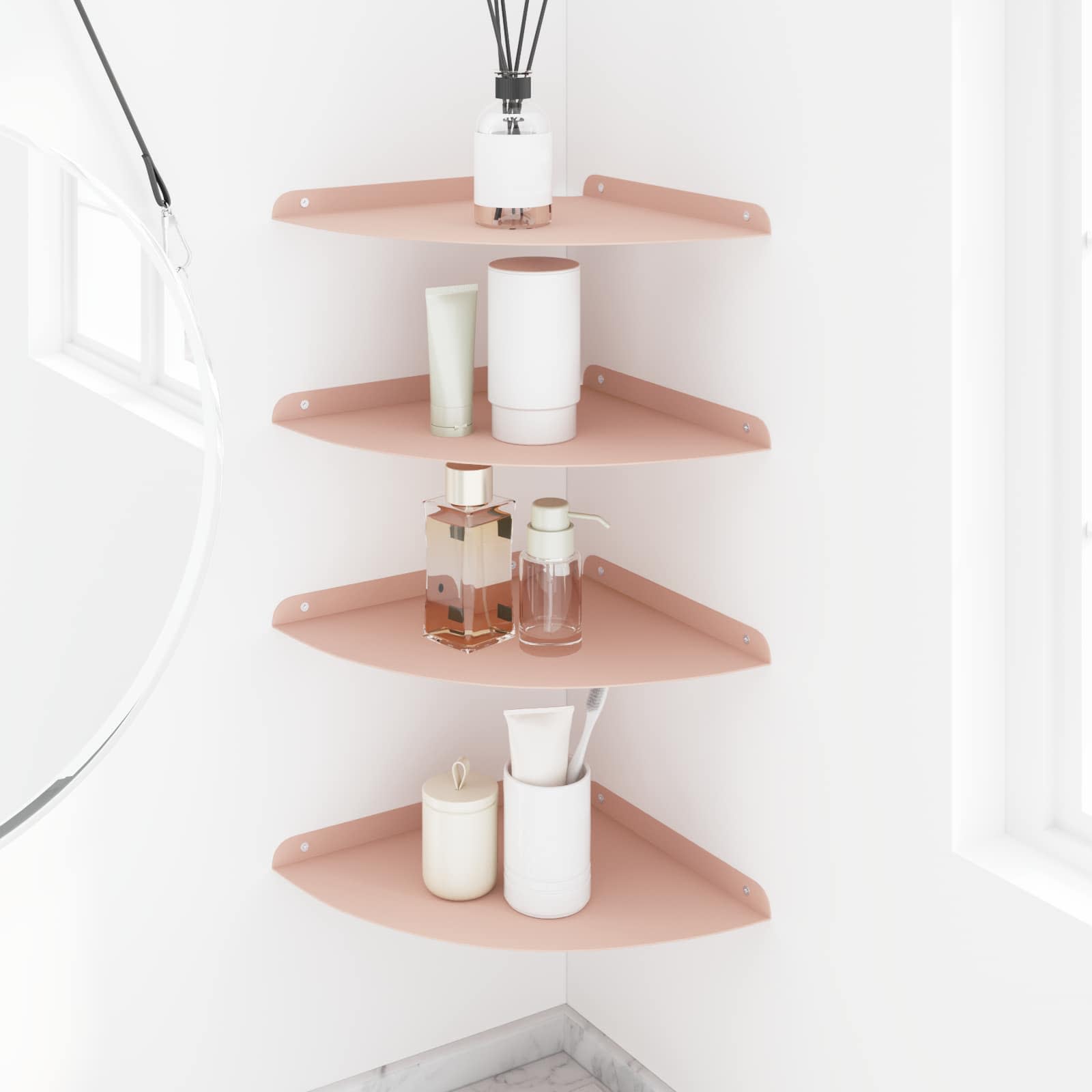 Svævende hylde med hylde 4 pcs Lyserød 30 x 30 x 2 cm