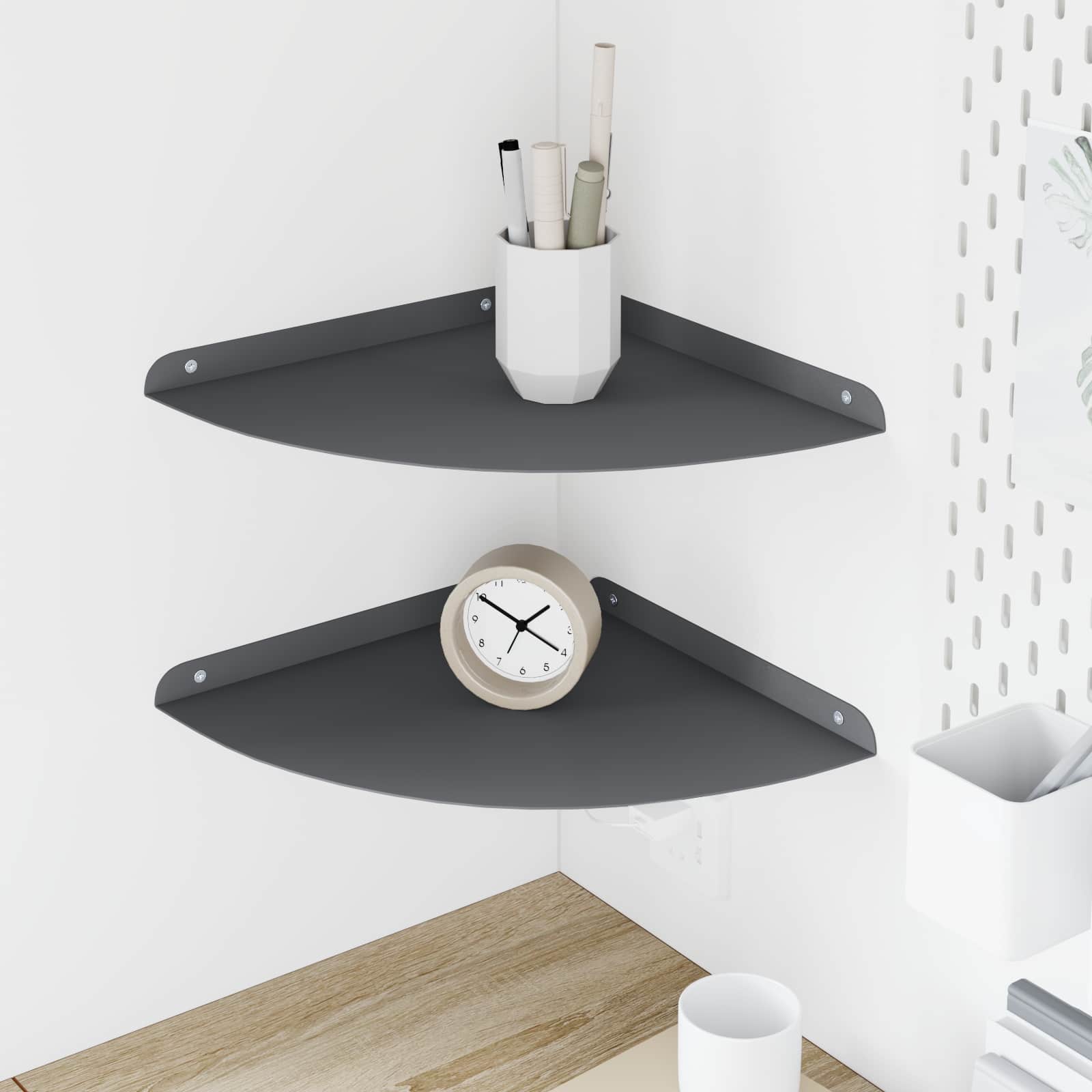 Svævende hylde med hylde 2 pcs Antracit 30 x 30 x 2 cm