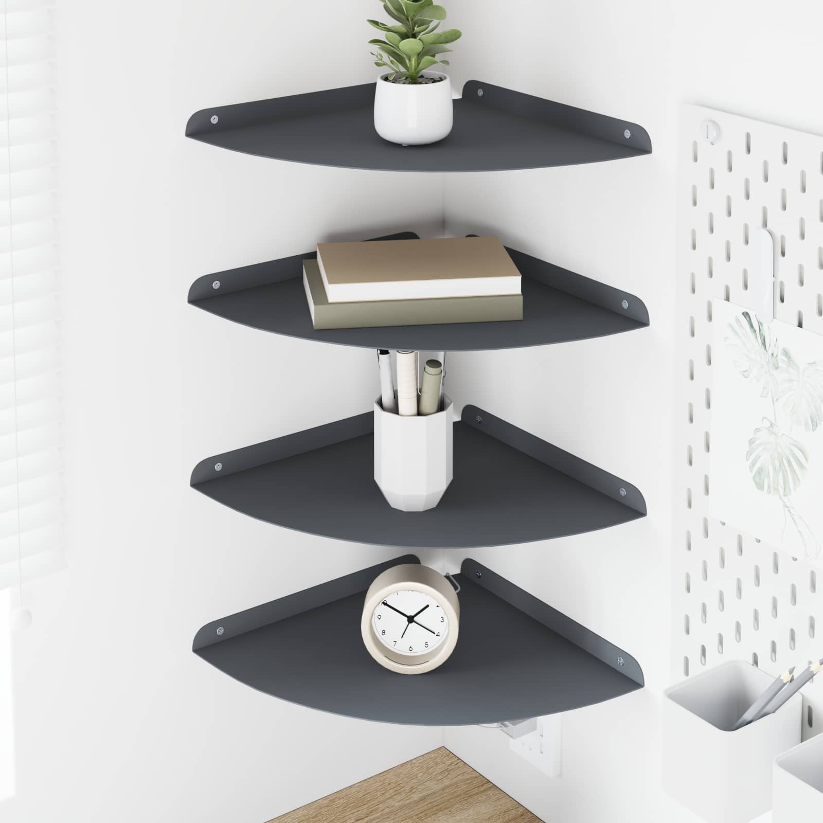 Svævende hylde med hylde 4 pcs Antracit 30 x 30 x 2 cm