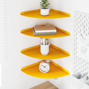 Svævende hylde med hylde 4 pcs Sennepsgul 30 x 30 x 2 cm
