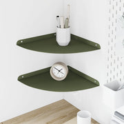 Svævende hylde med hylde 2 pcs Oliven grøn 30 x 30 x 2 cm