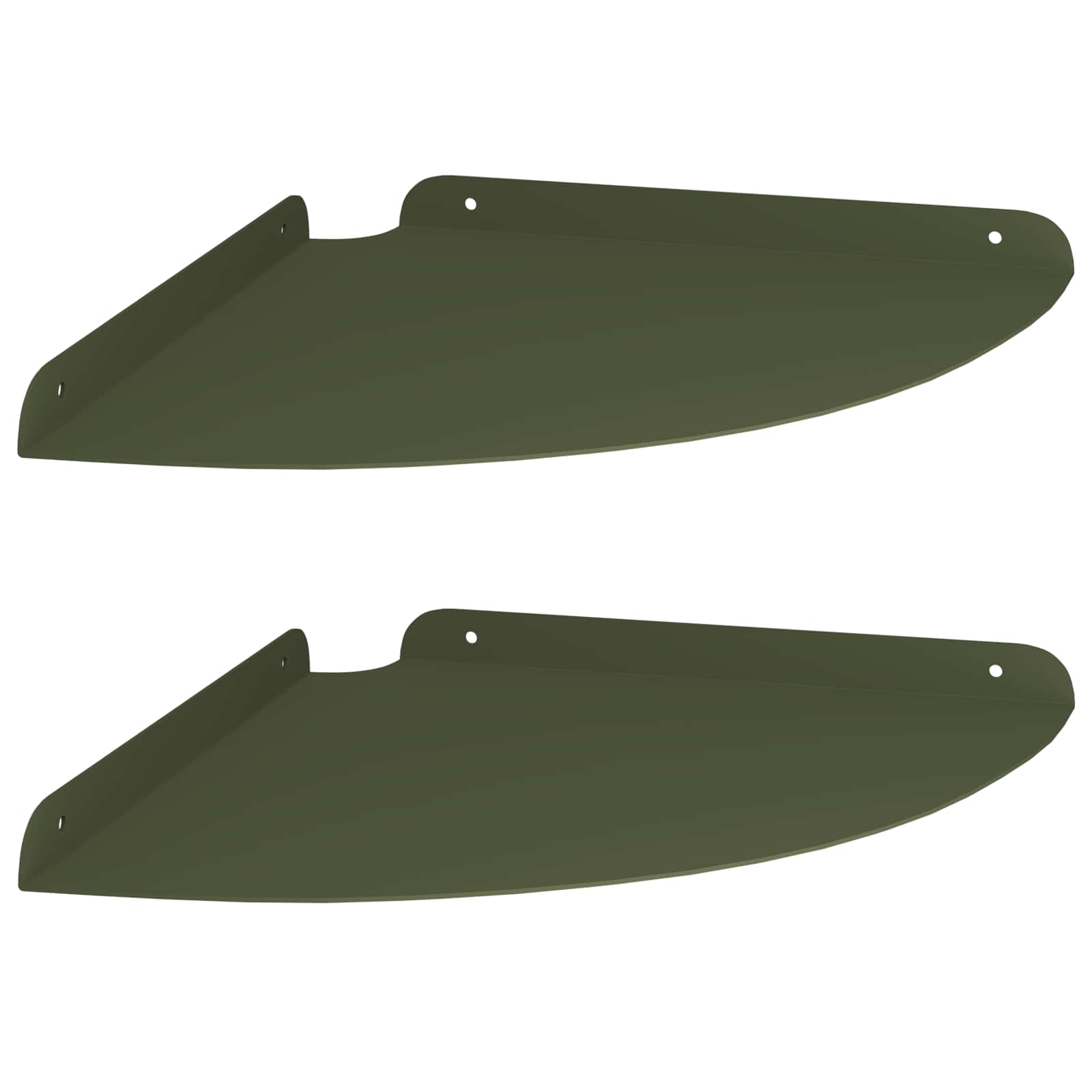 Svævende hylde med hylde 2 pcs Oliven grøn 30 x 30 x 2 cm