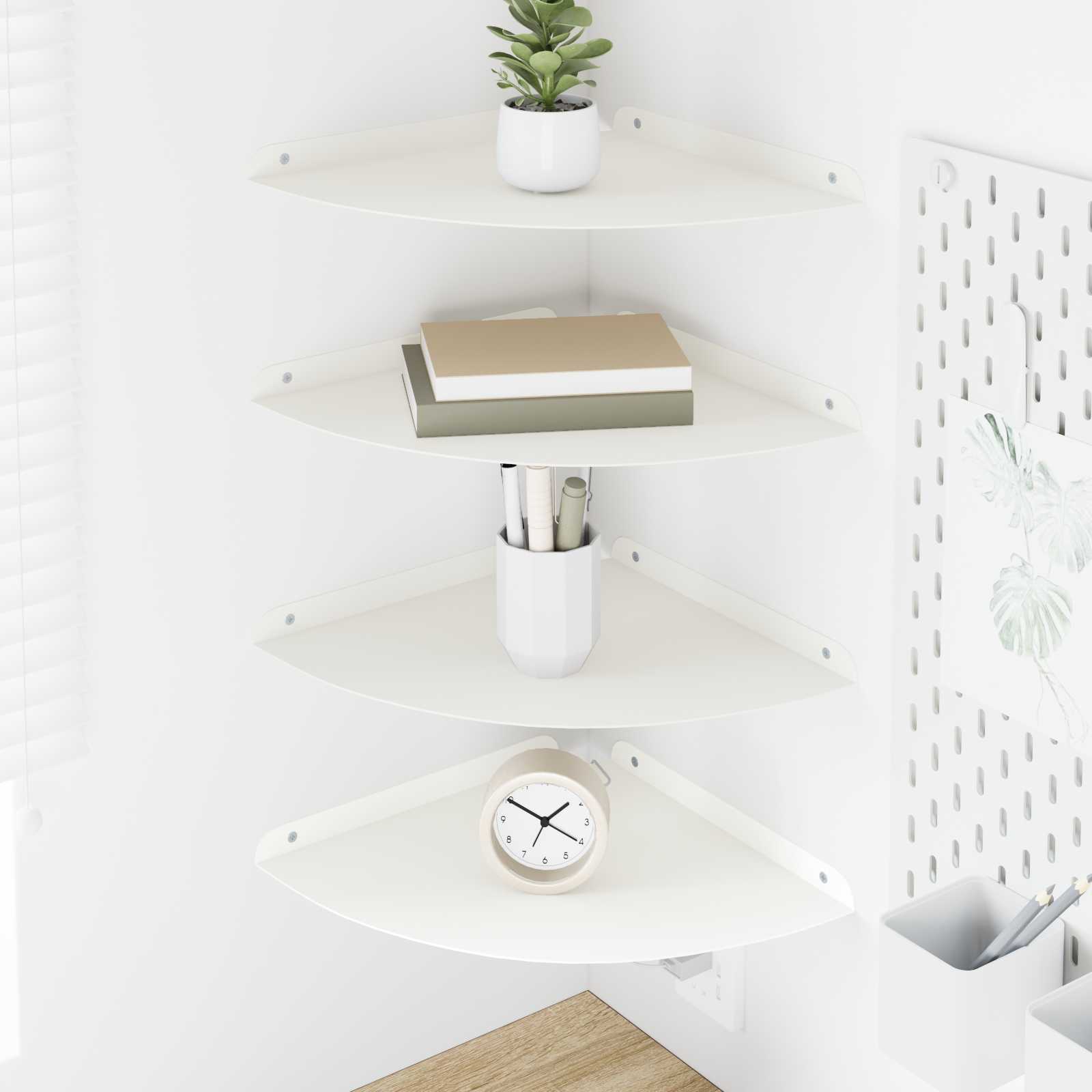 Svævende hylde med hylde 4 pcs Hvid 30 x 30 x 2 cm