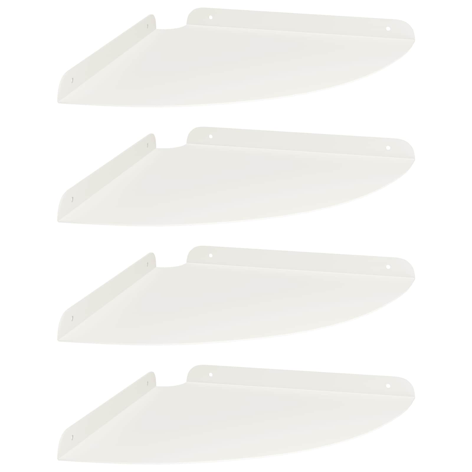 Svævende hylde med hylde 4 pcs Hvid 30 x 30 x 2 cm