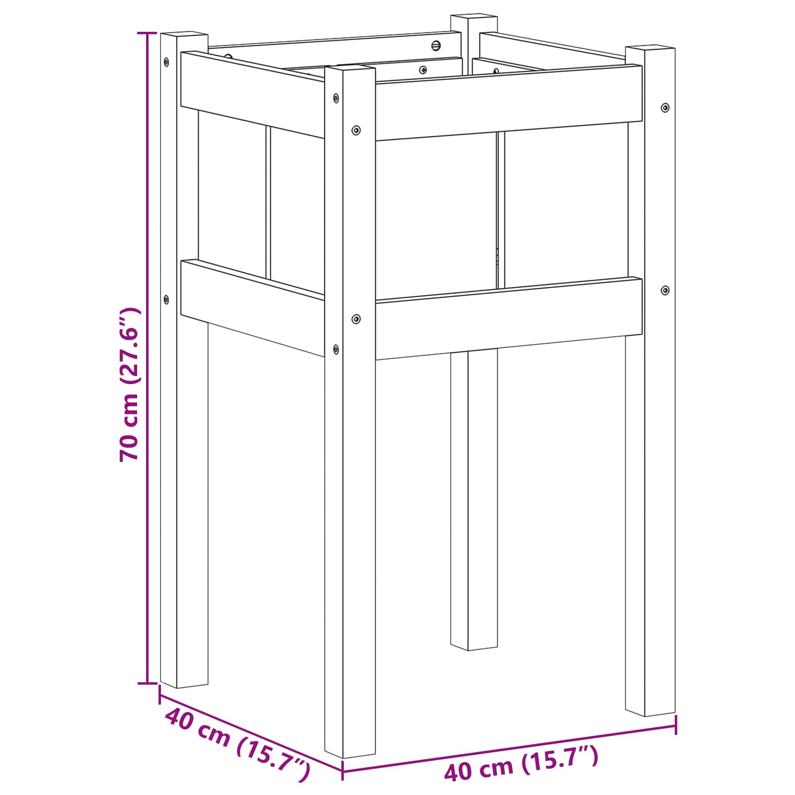 Have Blomsterkrukke Natur 40 x 40 x 70 cm Massiv fyrretræ