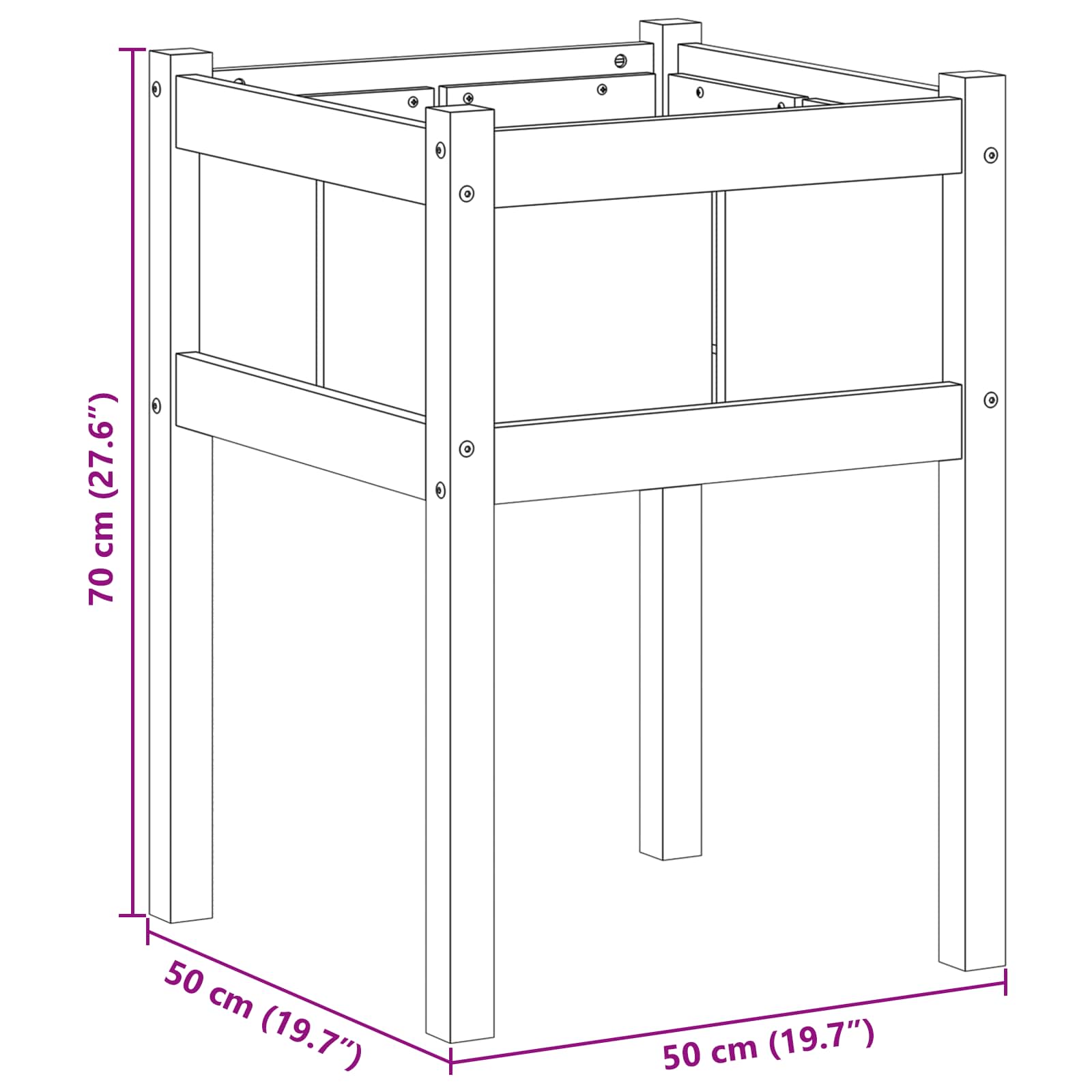 Have Blomsterkrukke Natur 50 x 50 x 70 cm Massiv fyrretræ