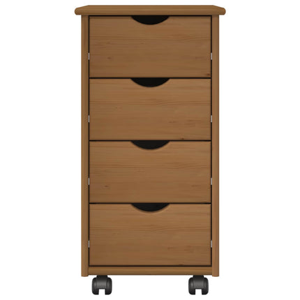 Rullende skab 34 x 39 x 65,5 cm Massivt fyrretræ Honningbrun