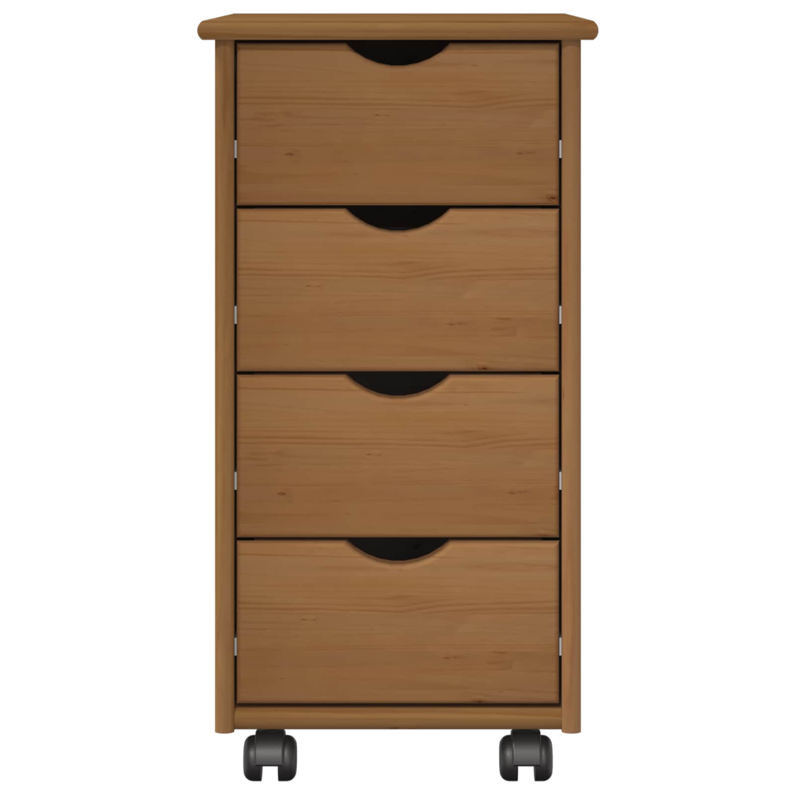 Rullende skab Honningbrun 34 x 39 x 65,5 cm Massivt fyrretræ