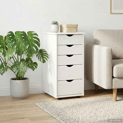 Kabinet 34 x 39 x 61,5 cm Massivt fyrretræ Hvid