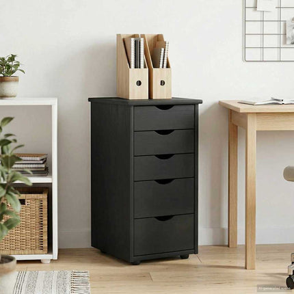 Kabinet 34 x 39 x 61,5 cm Massivt fyrretræ Grå