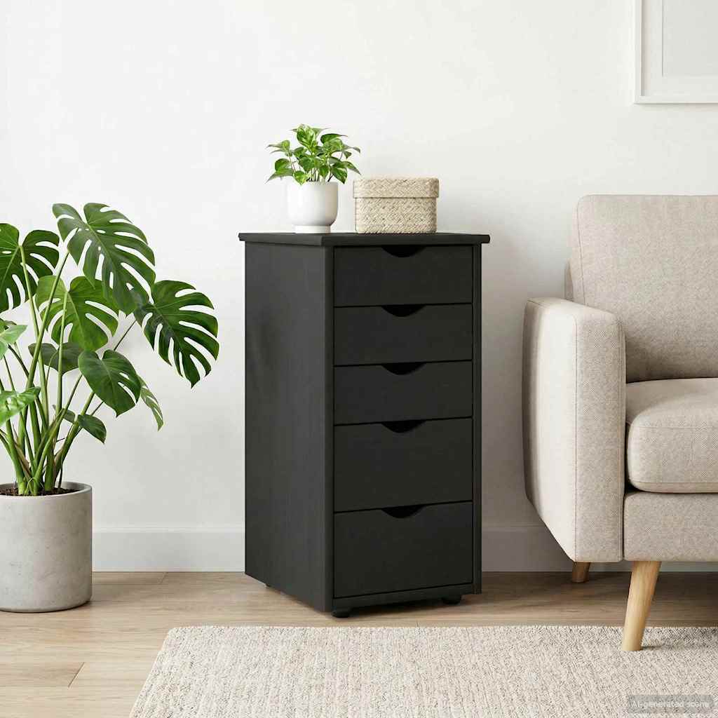 Kabinet Sort 34 x 39 x 61,5 cm Massivt fyrretræ