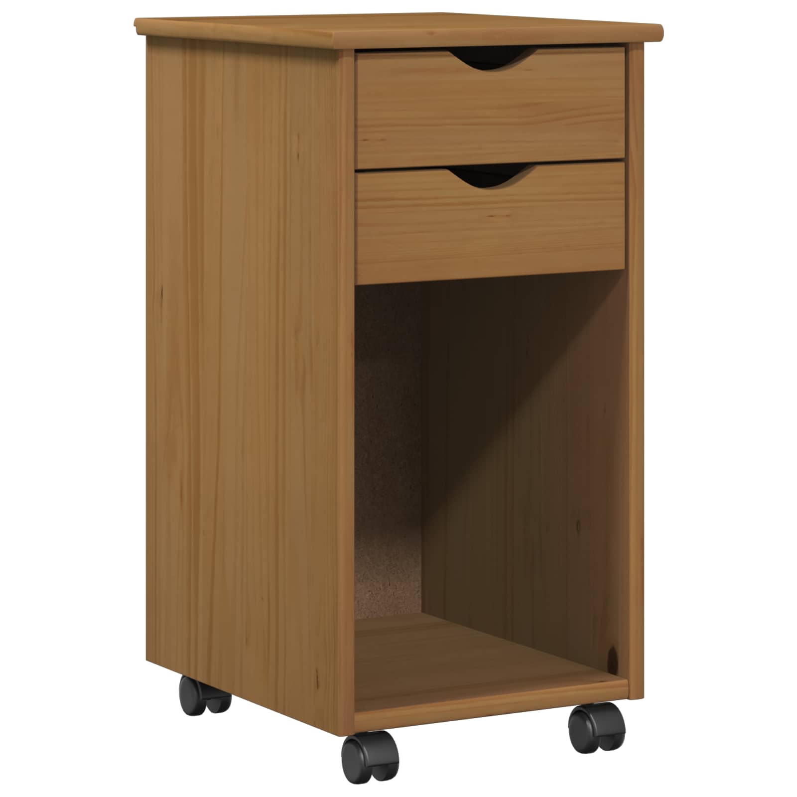 Rullende skab HonningBrun 34 x 39 x 65,5 cm Massivt fyrretræ