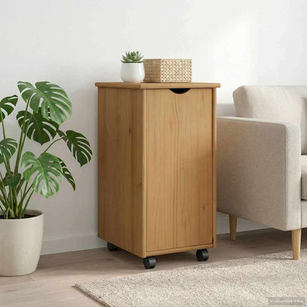 Rullende skab Honningbrun 34 x 39 x 65,5 cm Massivt fyrretræ