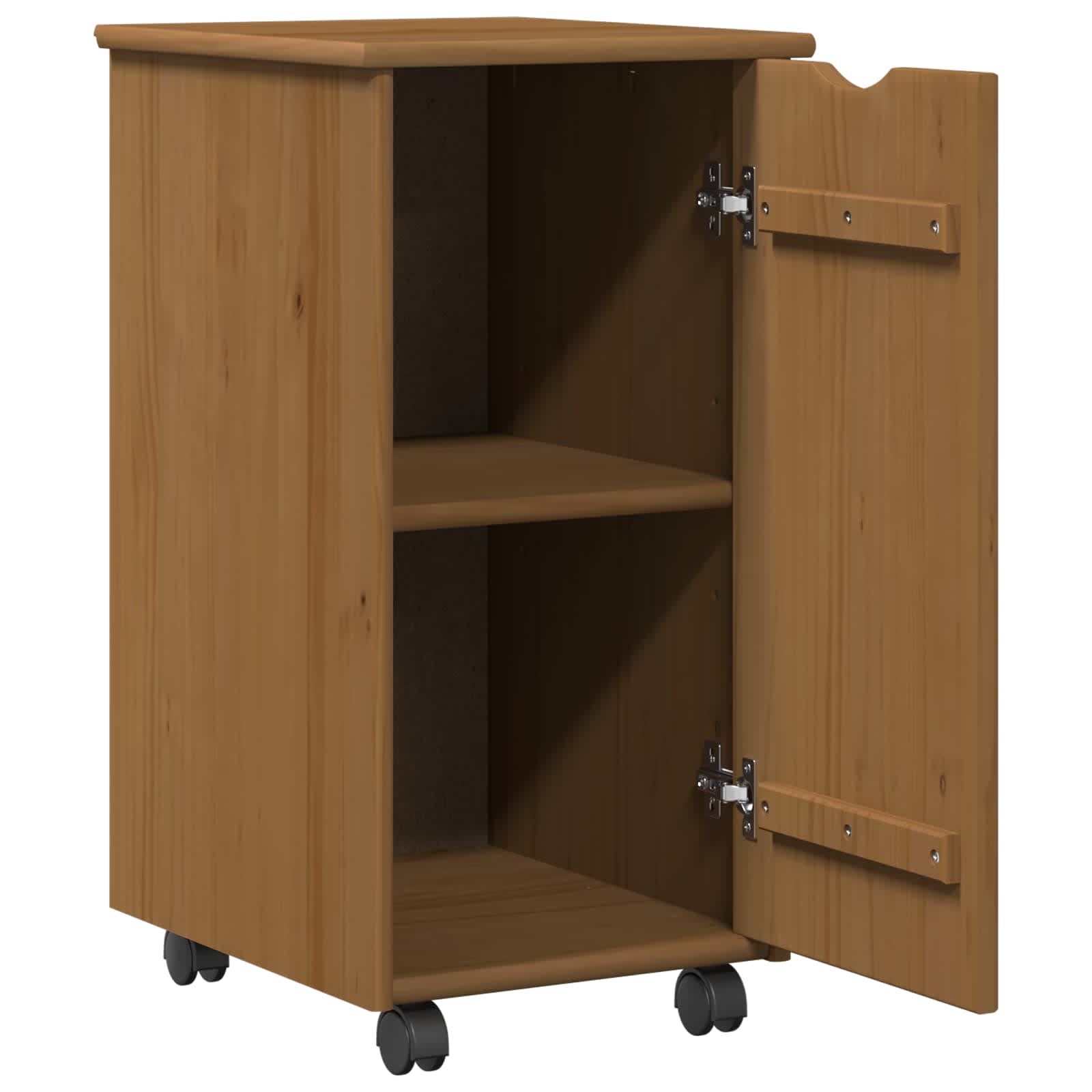 Rullende skab Honningbrun 34 x 39 x 65,5 cm Massivt fyrretræ