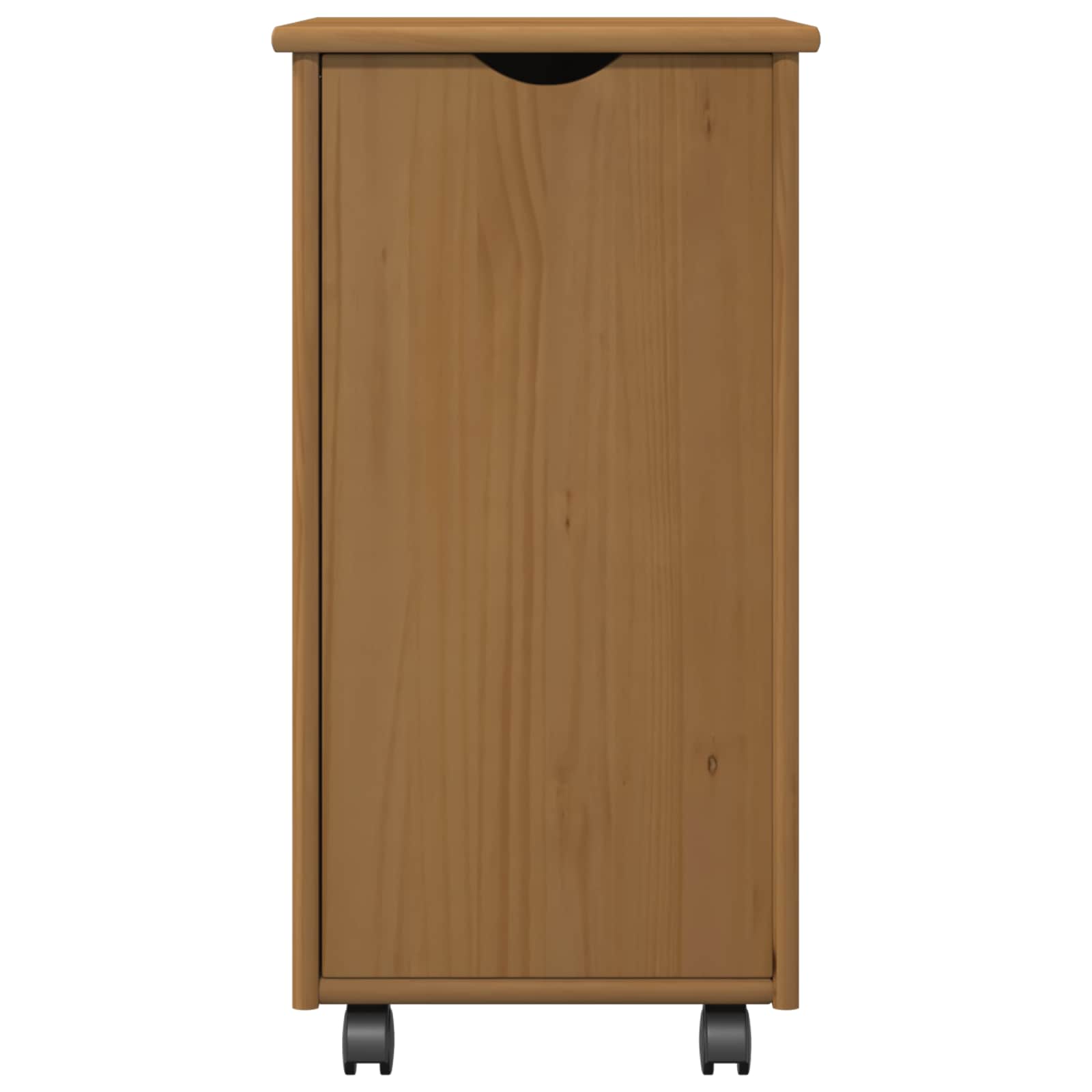 Rullende skab Honningbrun 34 x 39 x 65,5 cm Massivt fyrretræ
