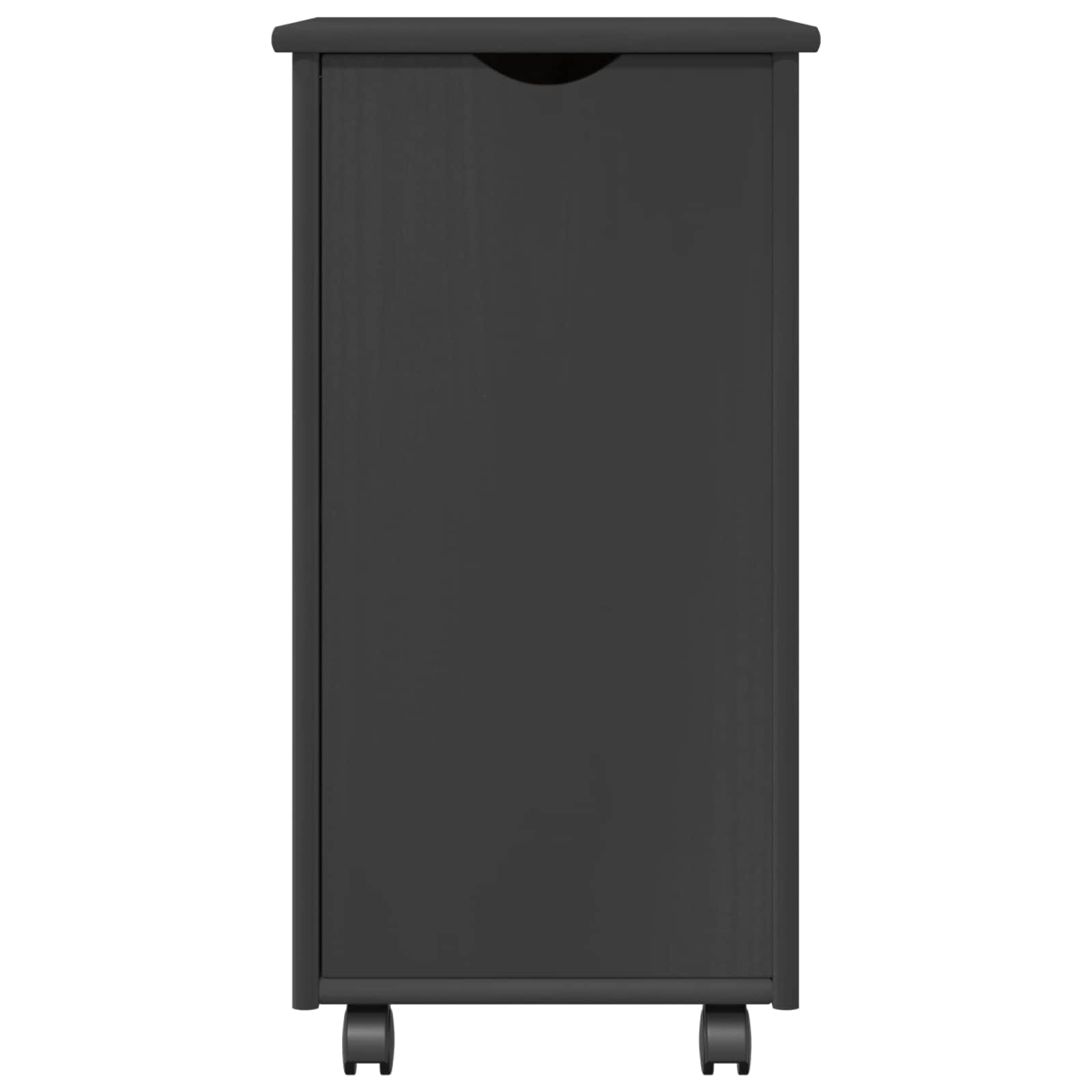 Rullende skab med hjul Grå 34 x 39 x 65,5 cm Massivt fyrretræ
