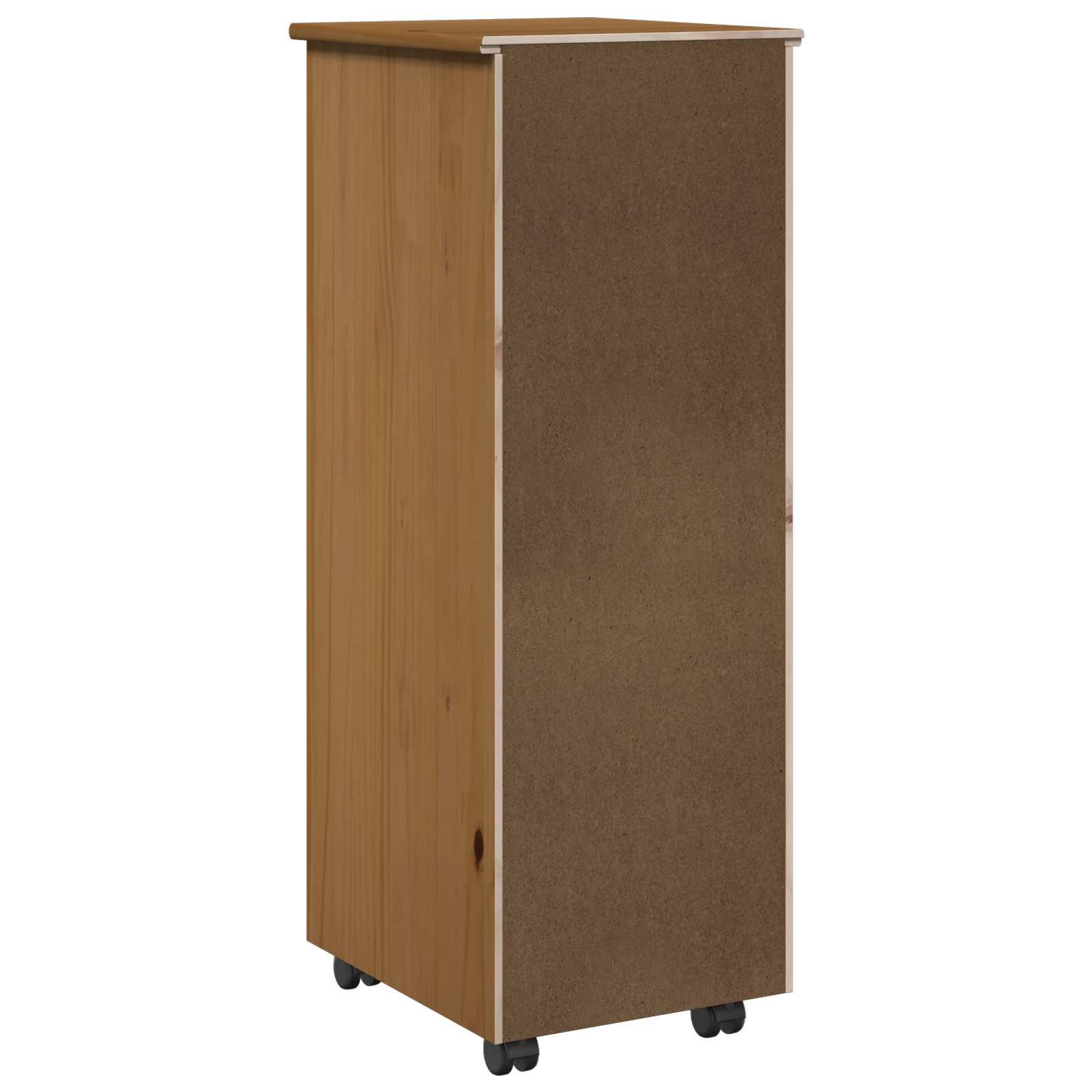 Rullende skab Honningbrun 34 x 39 x 93,5 cm Massivt fyrretræ