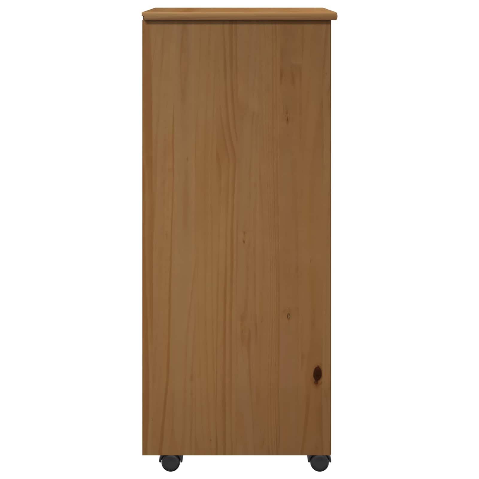 Rullende skab Honningbrun 34 x 39 x 93,5 cm Massivt fyrretræ
