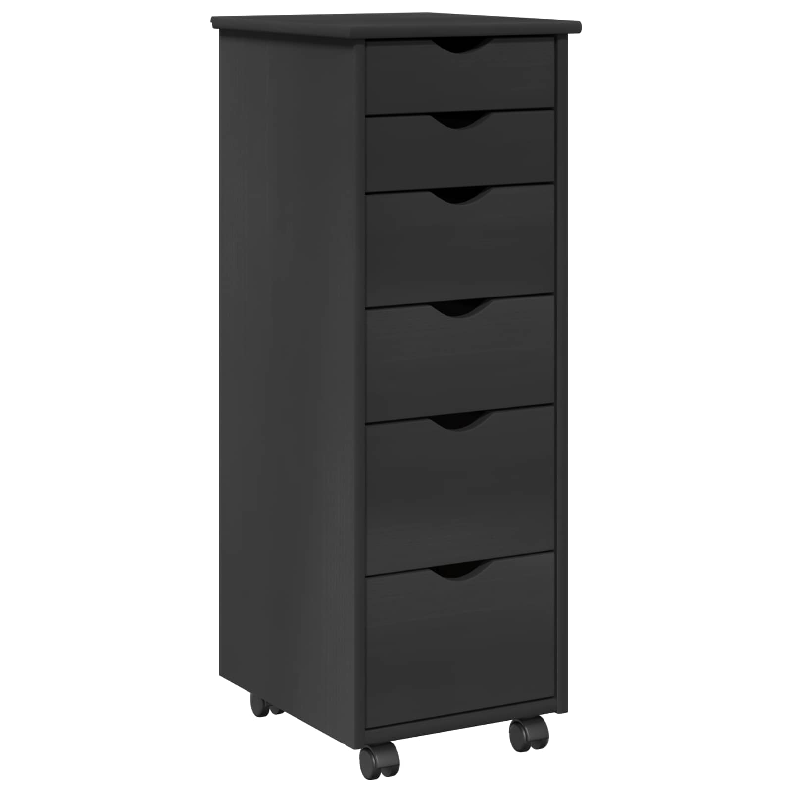 Rullende skab med hjul Grå 34 x 39 x 93,5 cm Massivt fyrretræ