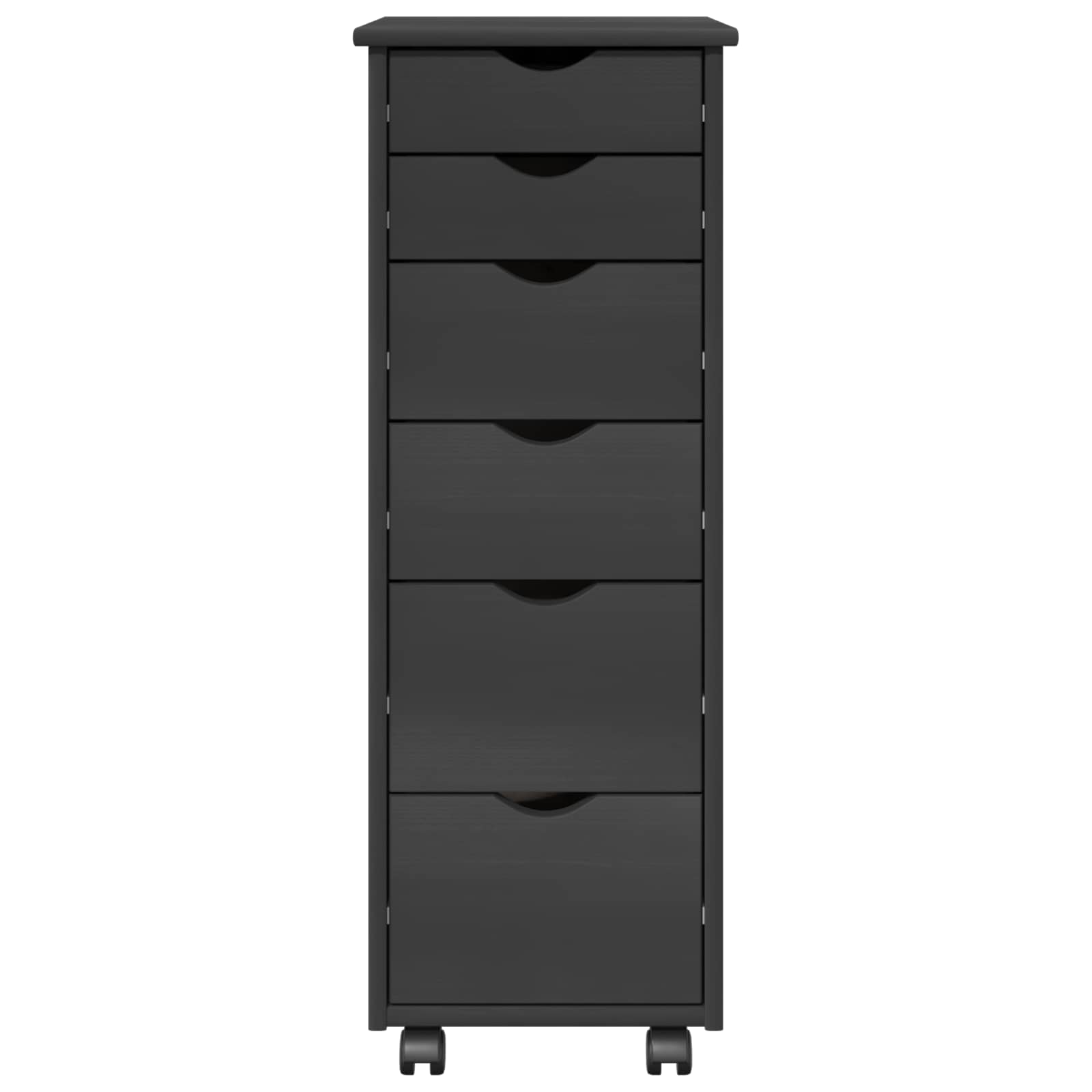 Rullende skab med hjul Grå 34 x 39 x 93,5 cm Massivt fyrretræ