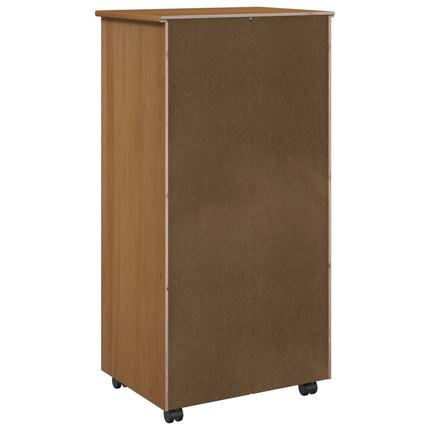 Rullende skab Honningbrun 53 x 39 x 103 cm Massivt fyrretræ