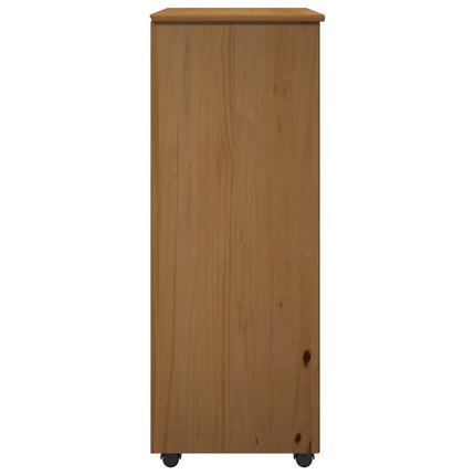 Rullende skab Honningbrun 53 x 39 x 103 cm Massivt fyrretræ