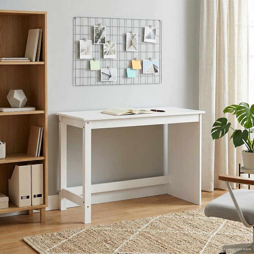 Bord Hvid 112 x 50 x 75 cm Massivt fyrretræ billede