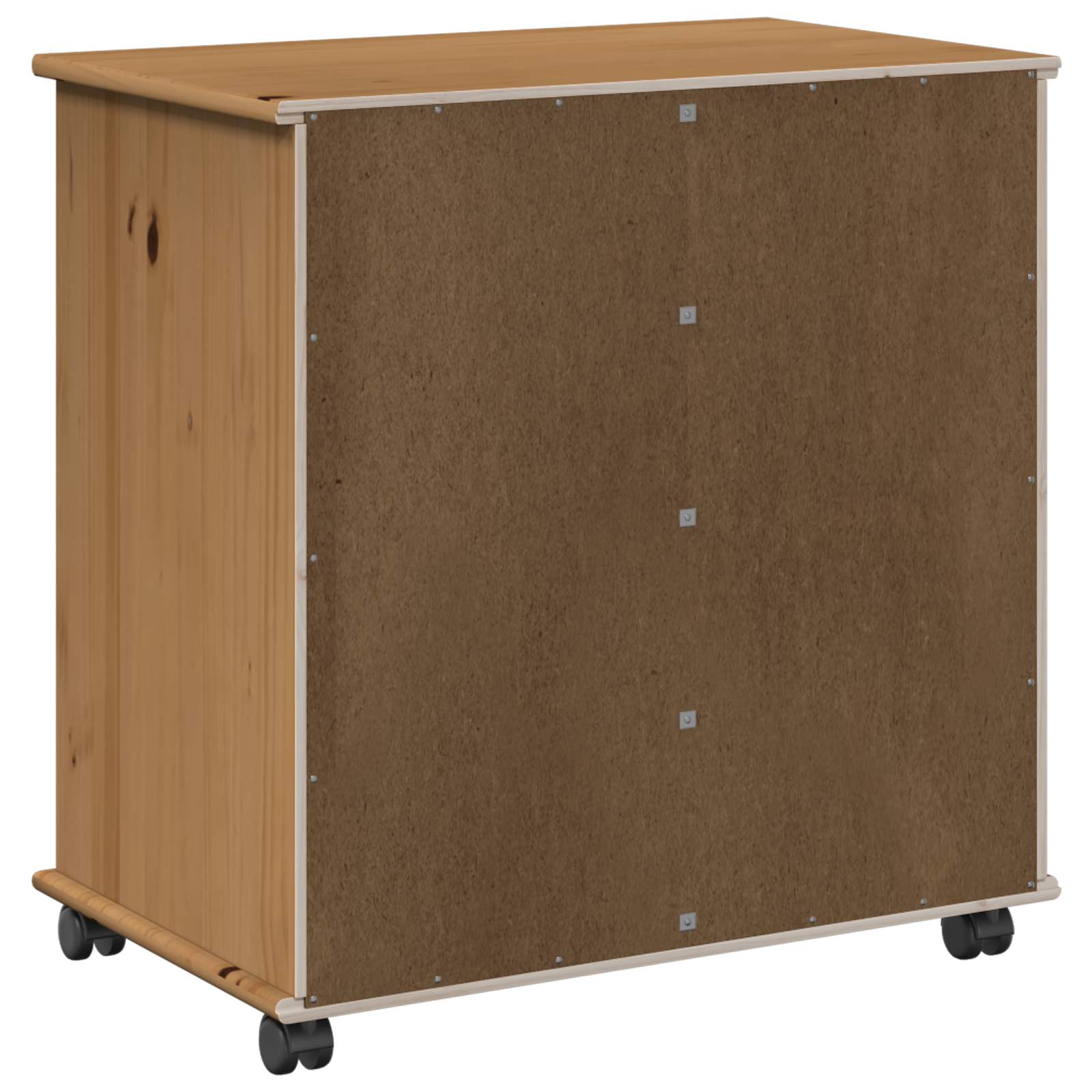Rullende skab Honningbrun 63,5 x 39 x 65,5 cm Massivt fyrretræ