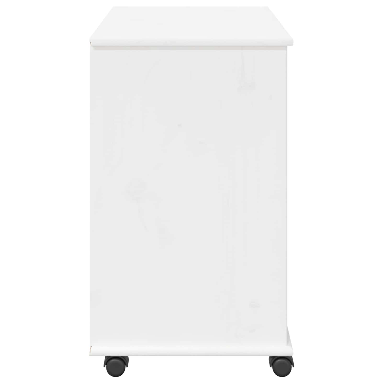 Rullende skab Hvid 63,5 x 39 x 65,5 cm Massivt fyrretræ