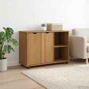 Rullende skab Honningbrun 100 x 39 x 65,5 cm Massivt fyrretræ