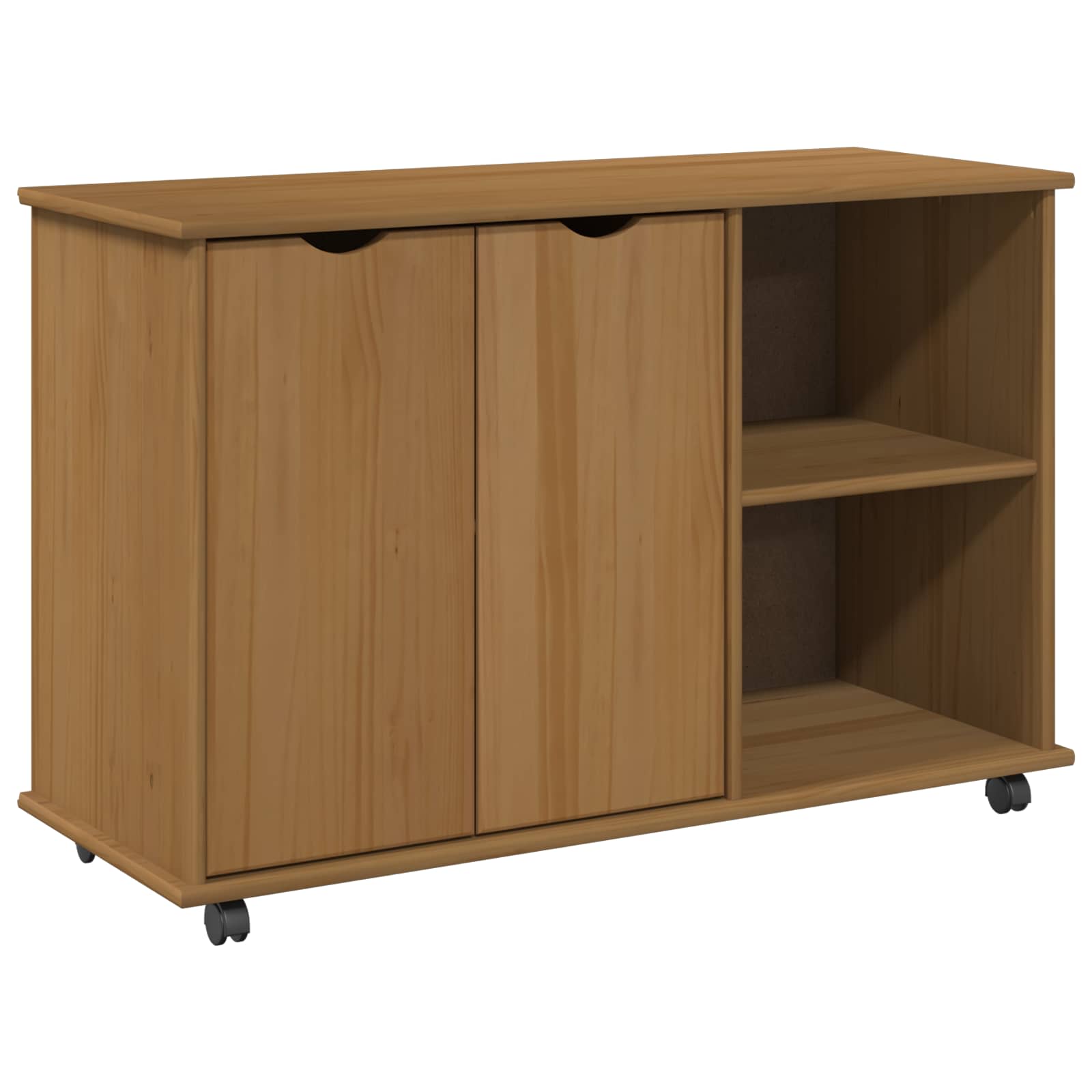 Rullende skab Honningbrun 100 x 39 x 65,5 cm Massivt fyrretræ