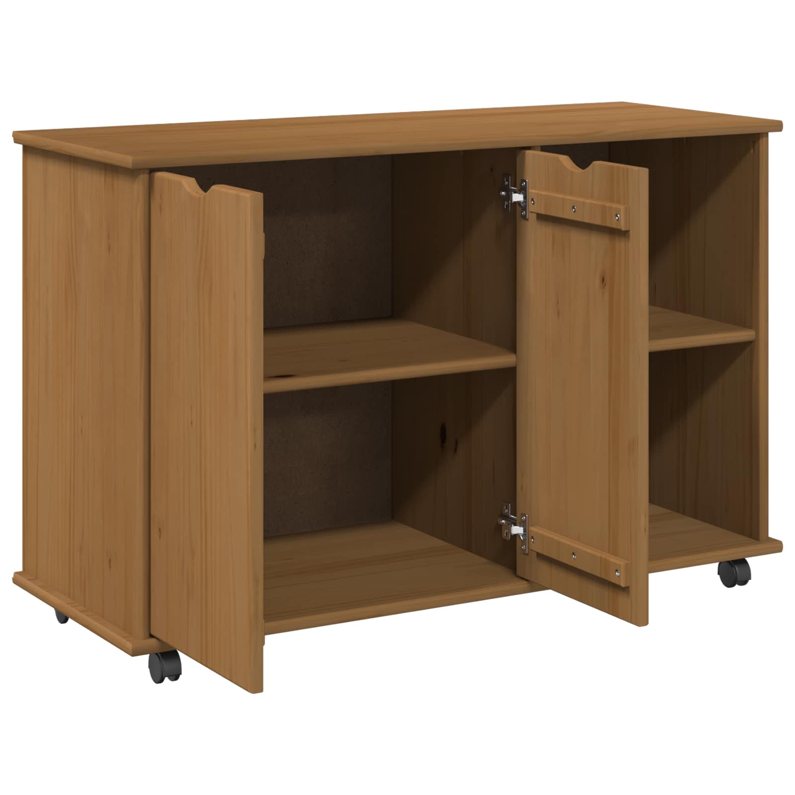 Rullende skab Honningbrun 100 x 39 x 65,5 cm Massivt fyrretræ