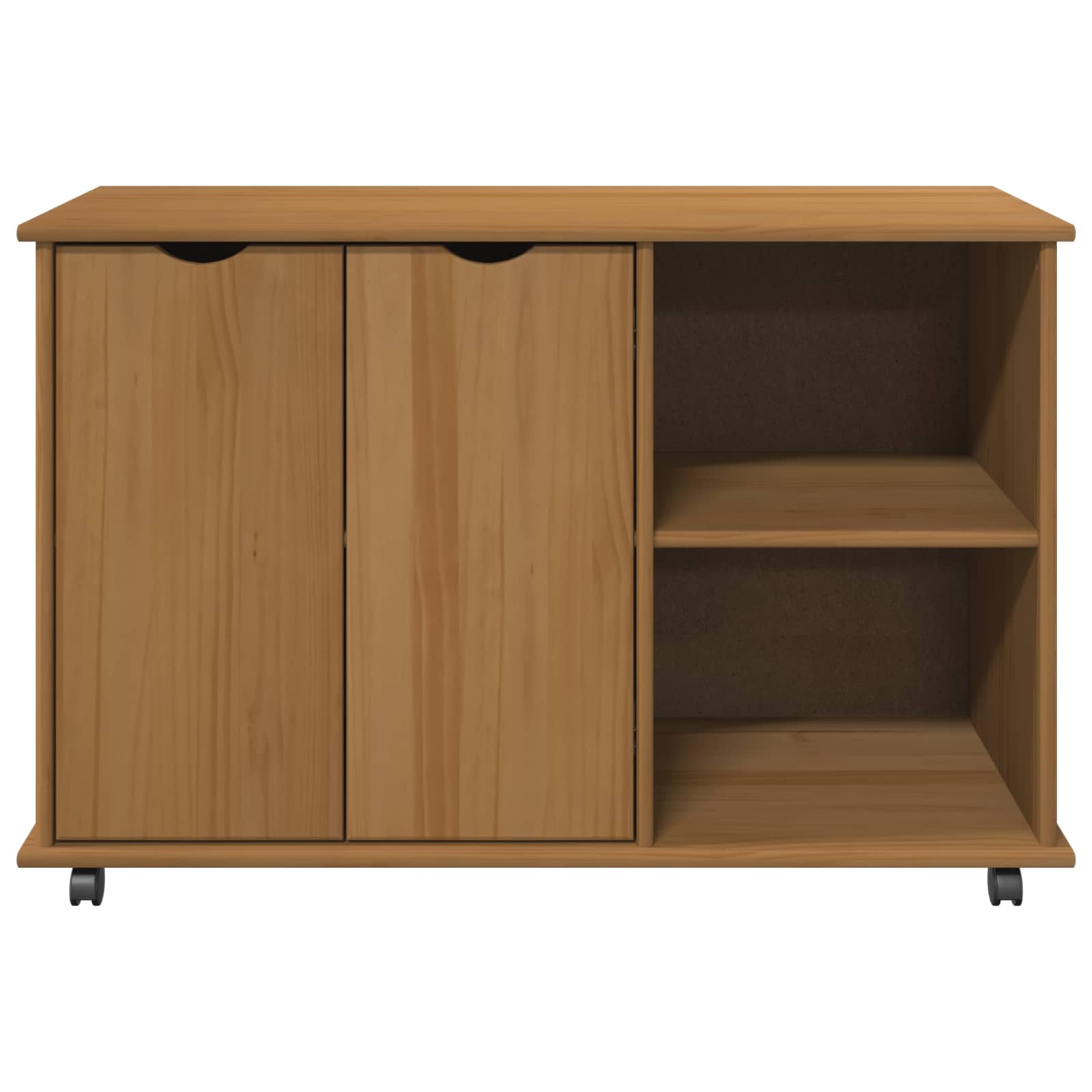 Rullende skab Honningbrun 100 x 39 x 65,5 cm Massivt fyrretræ