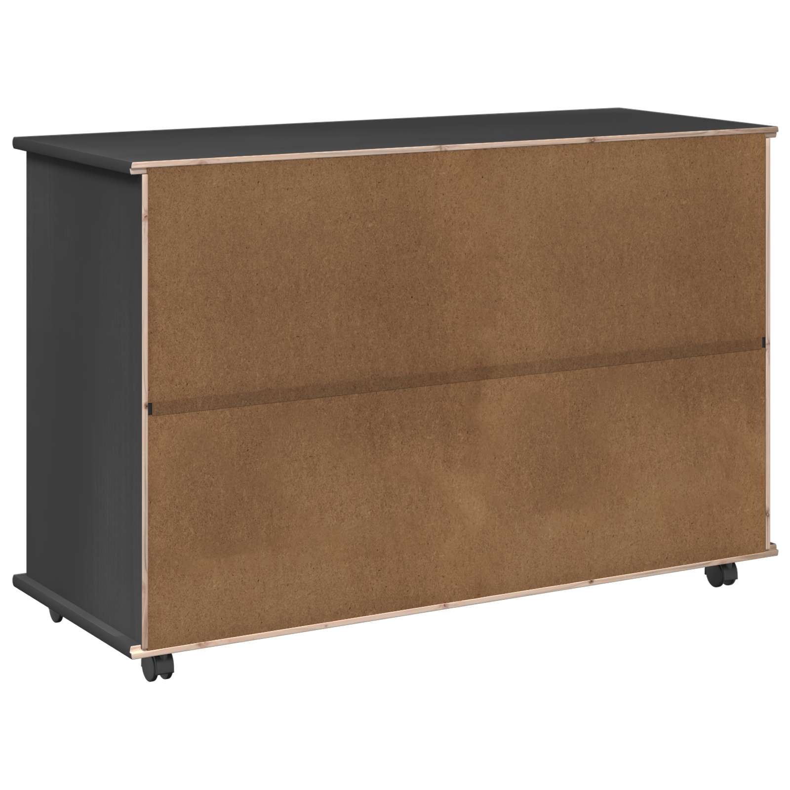 Rullende skab med hjul Grå 100 x 39 x 65,5 cm Massivt fyrretræ